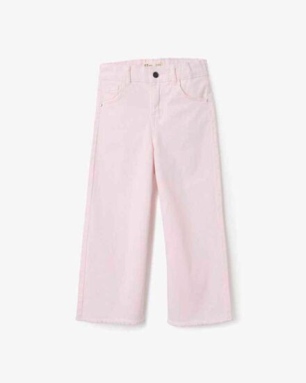 Pantalón L ZIPPY rosa deshilachado wide leg