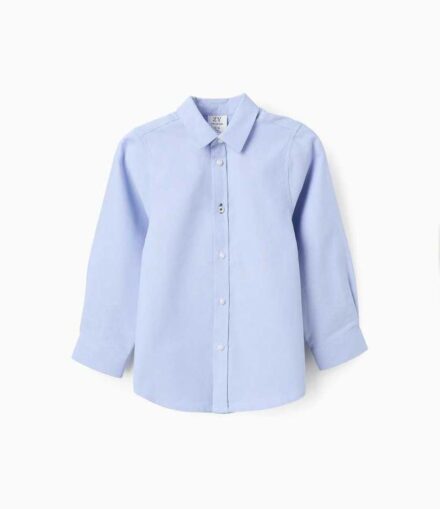 Camisa zippy Oxford azul claro cuello camisero