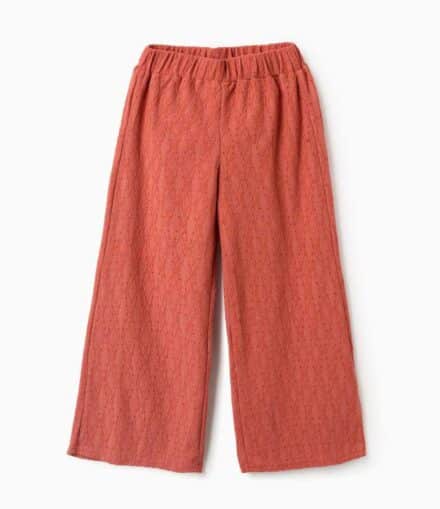 Pantalón L ZIPPY vestir ancho naranja bordado