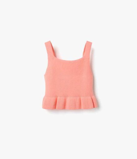 Top ZIPPY tricot tirantes naranja volante