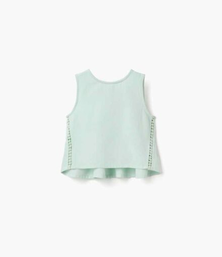 Top s/m ZIPPY verde lino detalle laterales