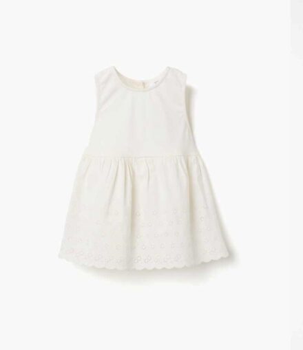 Top s/m ZIPPY vestir blanco bordados botones trase